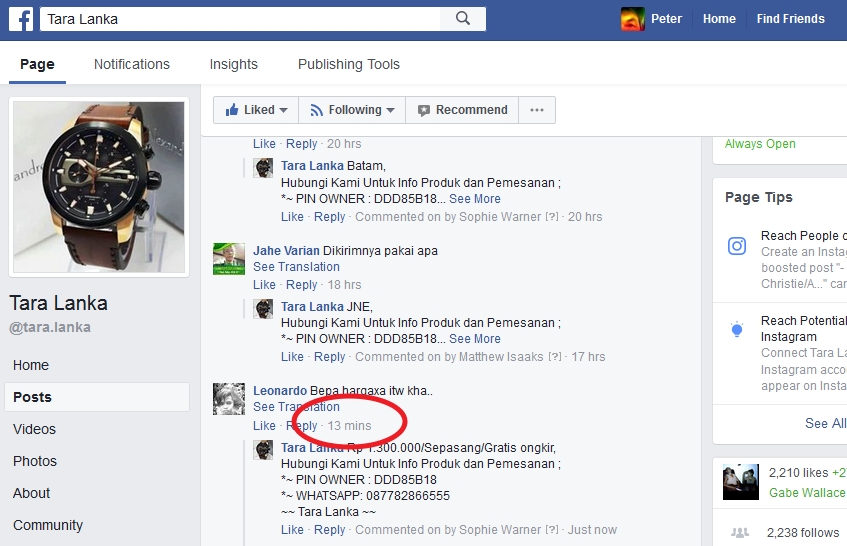 hackers using stolen facebook page